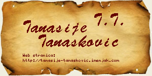 Tanasije Tanasković vizit kartica
